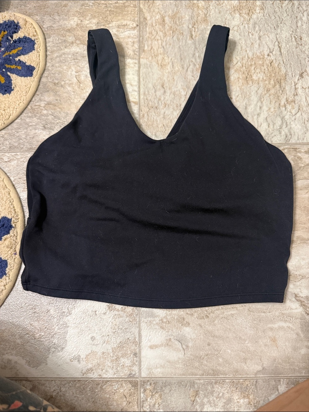 all in motion Black Scoop-Neck Crop Tank